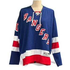 Reebok NY Rangers Lundqvist 30 Blue Hockey Jersey L Item 401